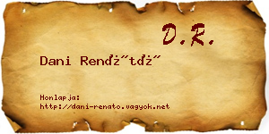 Dani Renátó névjegykártya